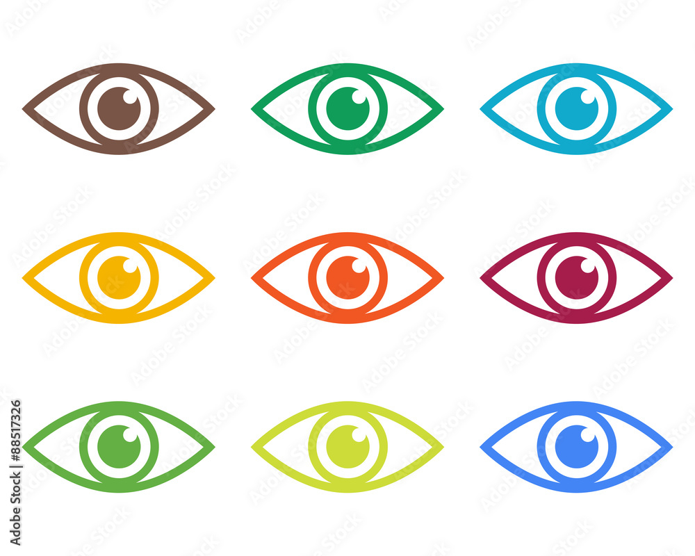 Icon of eye. Colorful set.
