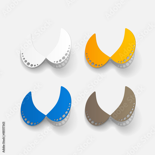 Realistic paper sticker: lace collar