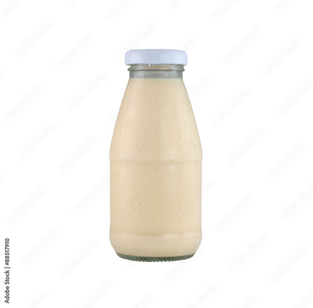 Milk glass bottle isolated on white background. Milk glass bottle isolated on white background.