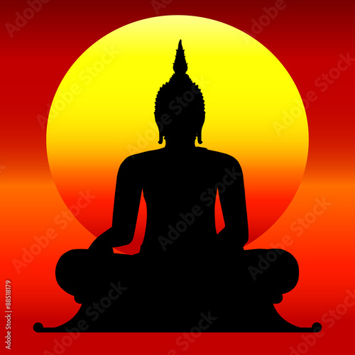 Silhouette of a Thai Buddha.