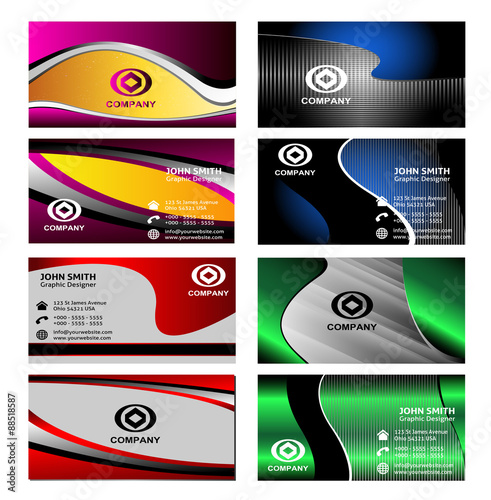 Professional and designer business card set or visiting card set
