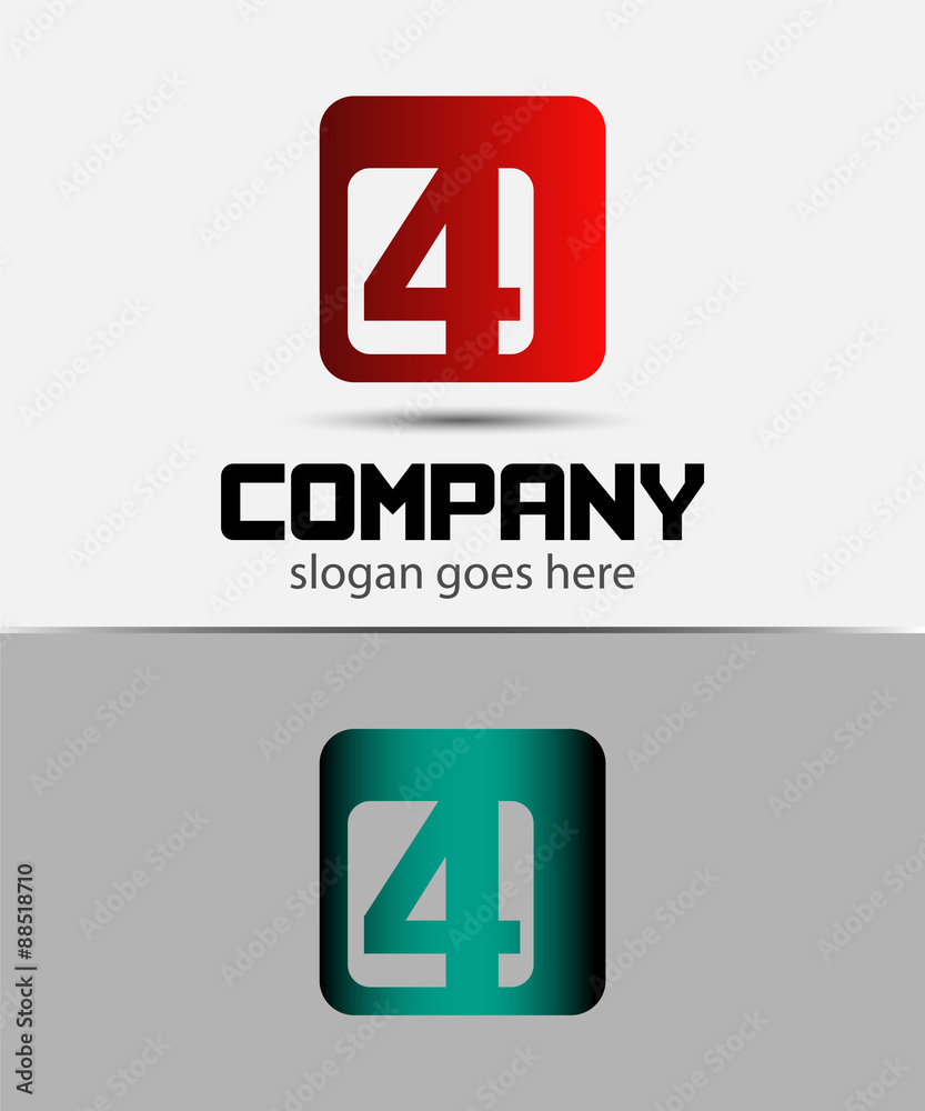 Abstract icons for number 4 logo
Abstract icons for number 4 logo
