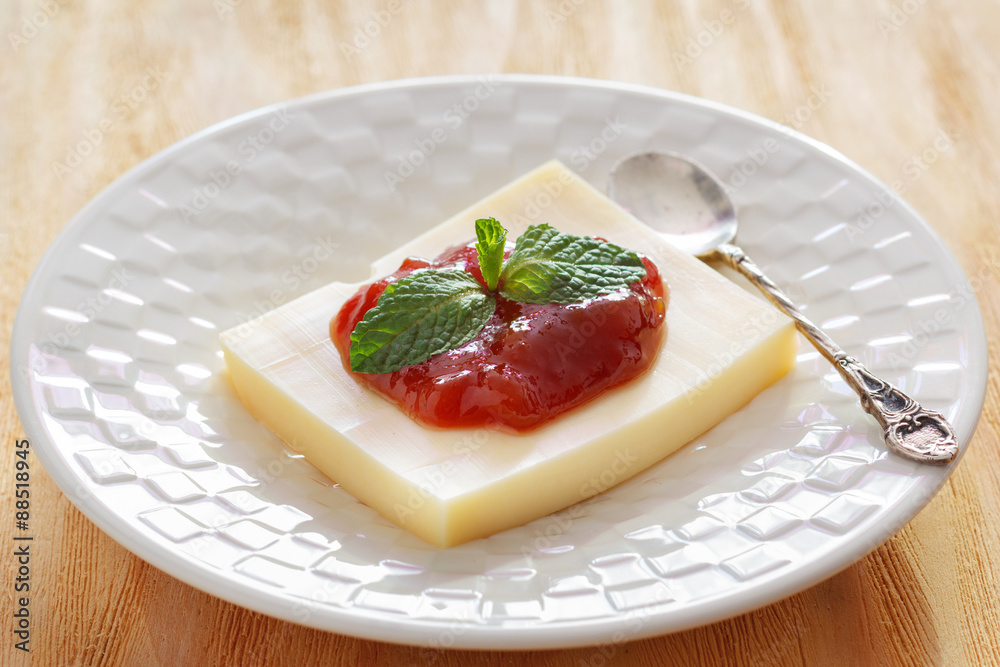 Brazilian dessert Romeo and Juliet, goiabada jam, cheese Brazilian dessert Romeo and Juliet, goiabada jam, cheese