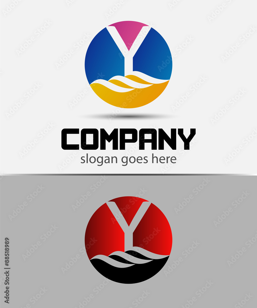 Fototapeta premium Letter y logo icon design template elements 