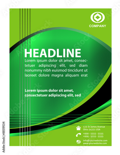 Green Flyer or Cover Design - Business Vector
