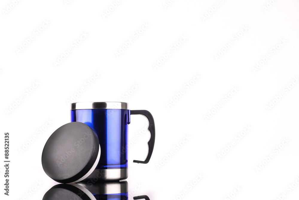 Obraz premium steel mug isolated on white background