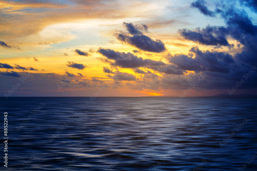 Sunset sky on sea