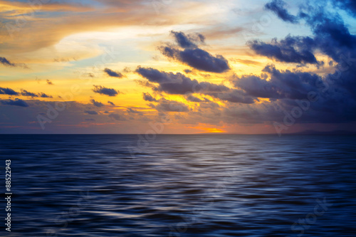 Sunset sky on sea