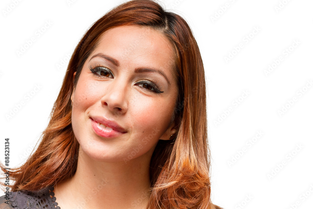 Hispanic female facial expression Hispanic female facial expression