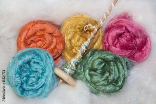 Merino and silk fibers