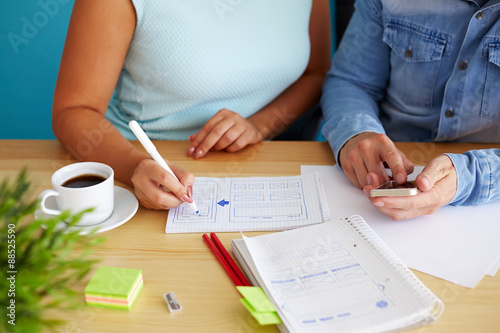 Woman sketching design