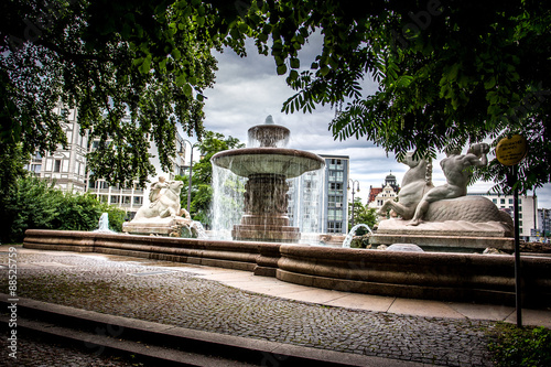Hinterseite des Wittelsbacher Brunnen in München  photo