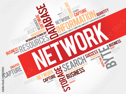 Network word cloud, business concept