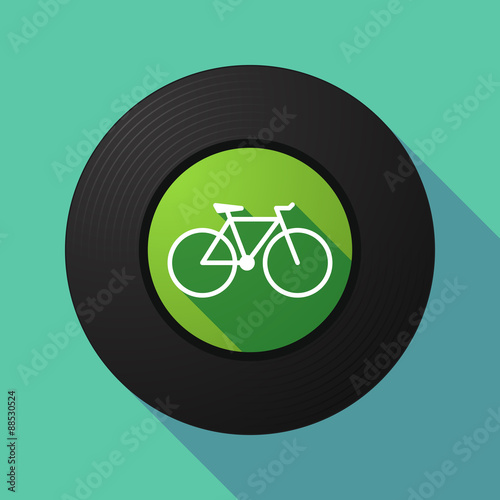 Vinyl record with a bicycle