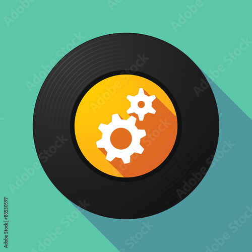 Vinyl record with two gears