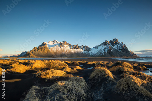 Vesturhorn Mountain and black sand dunes © f11photo