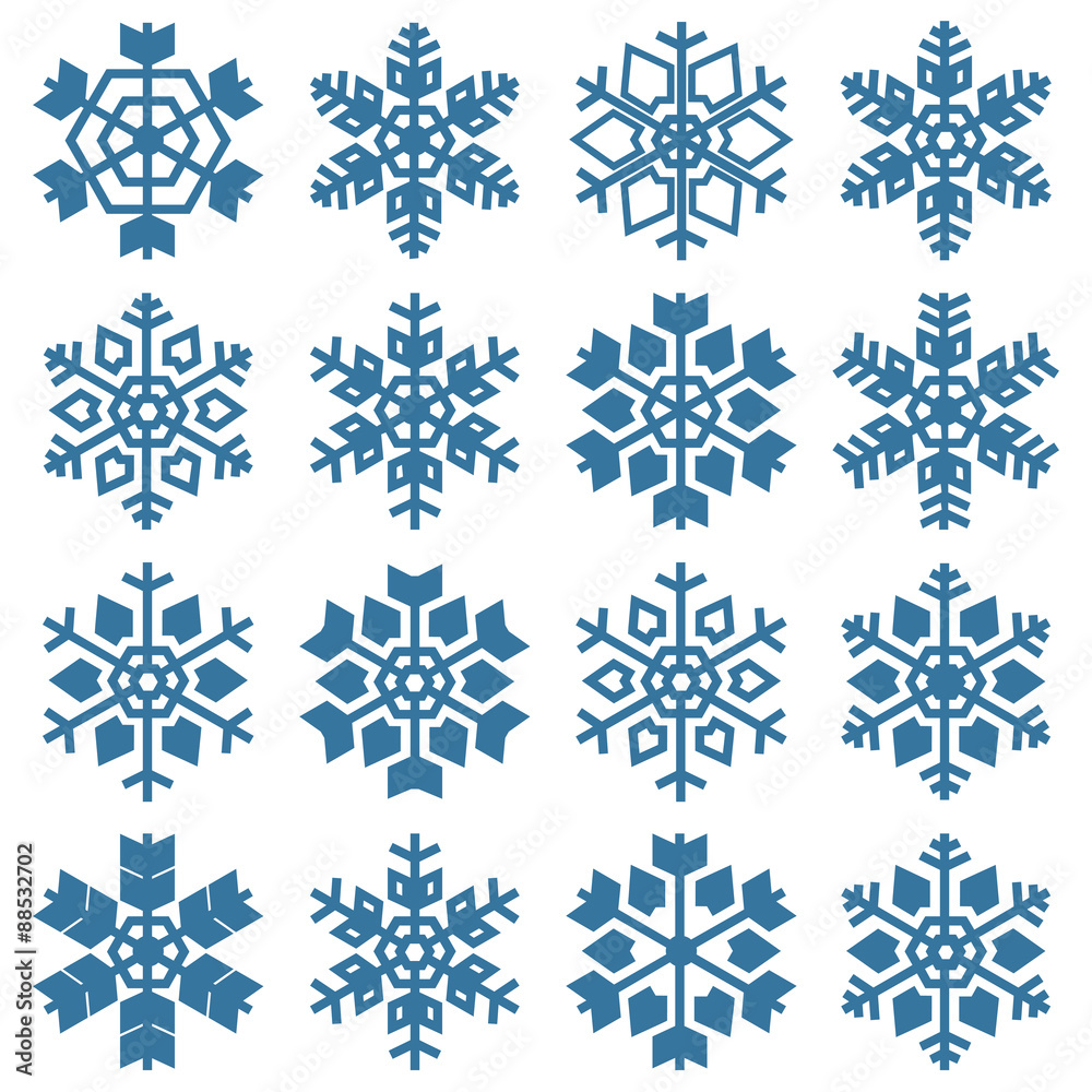 Set of snowflakes, vector illustration. Set of snowflakes, vector illustration.