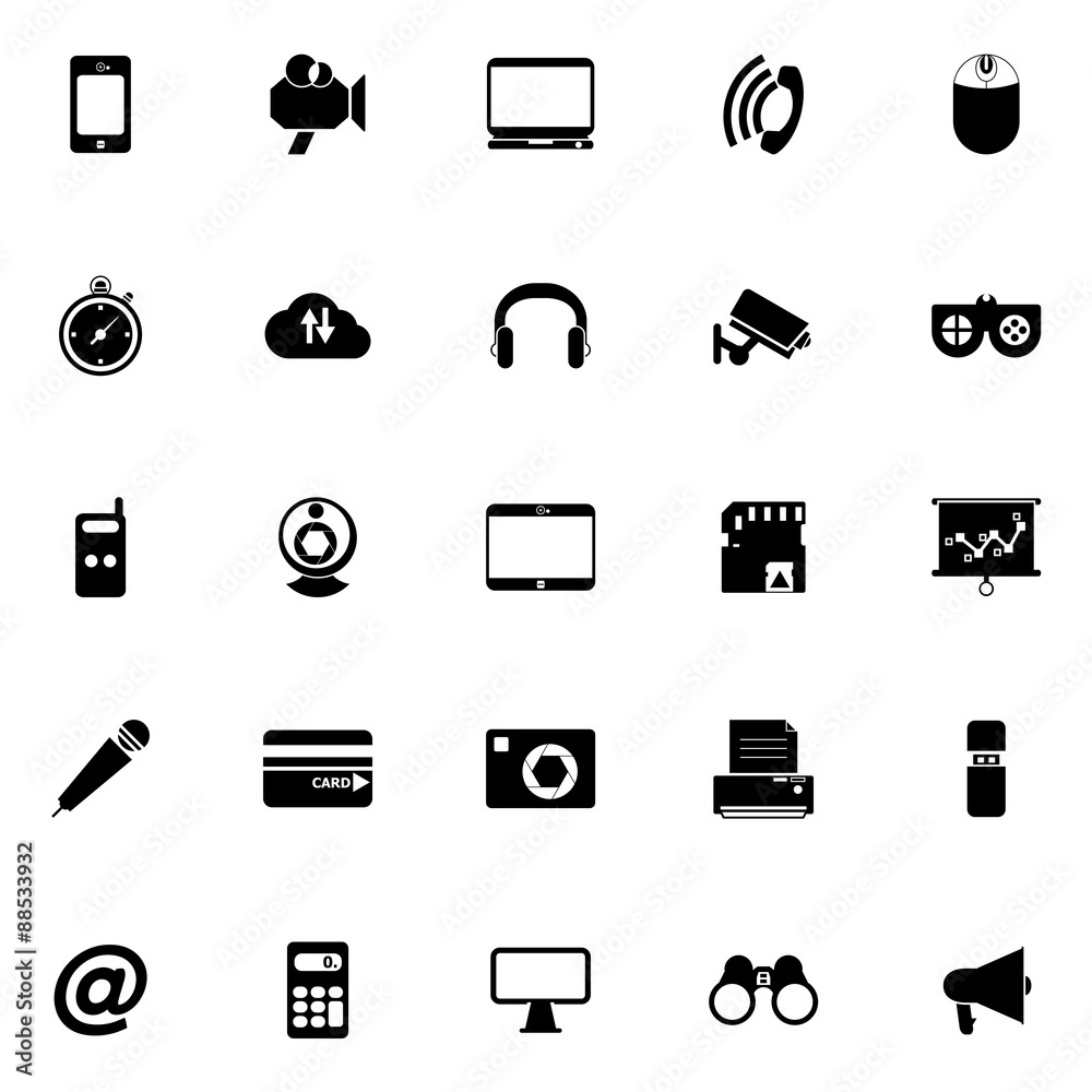 Gadget icons on white background Gadget icons on white background