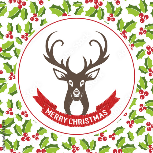 Weihnachtlicher Hintergrund mit Hirsch