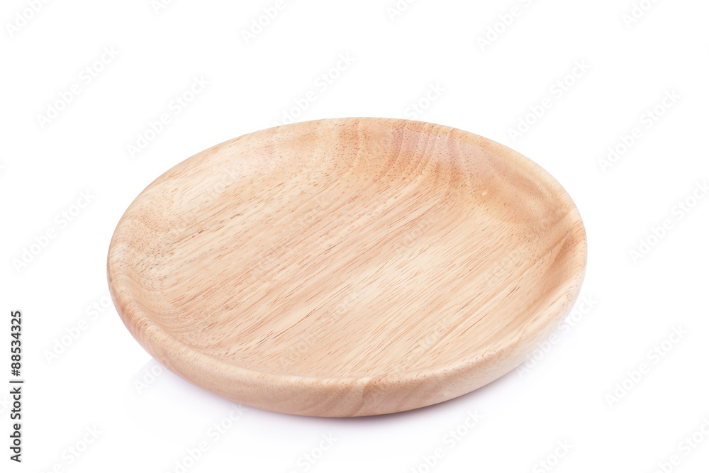 wooden plate on white background wooden plate on white background