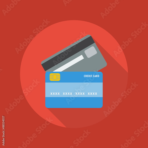 Business Flat Icon. Credit card