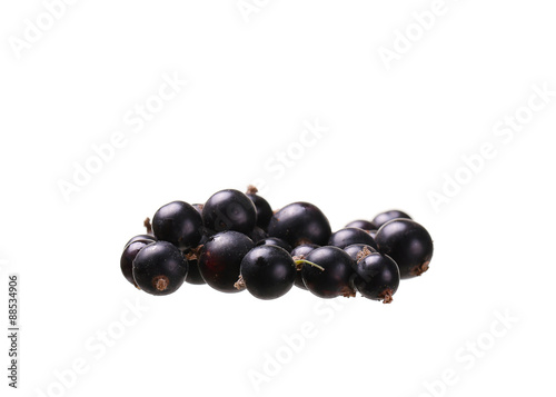 Black currants isolated on white