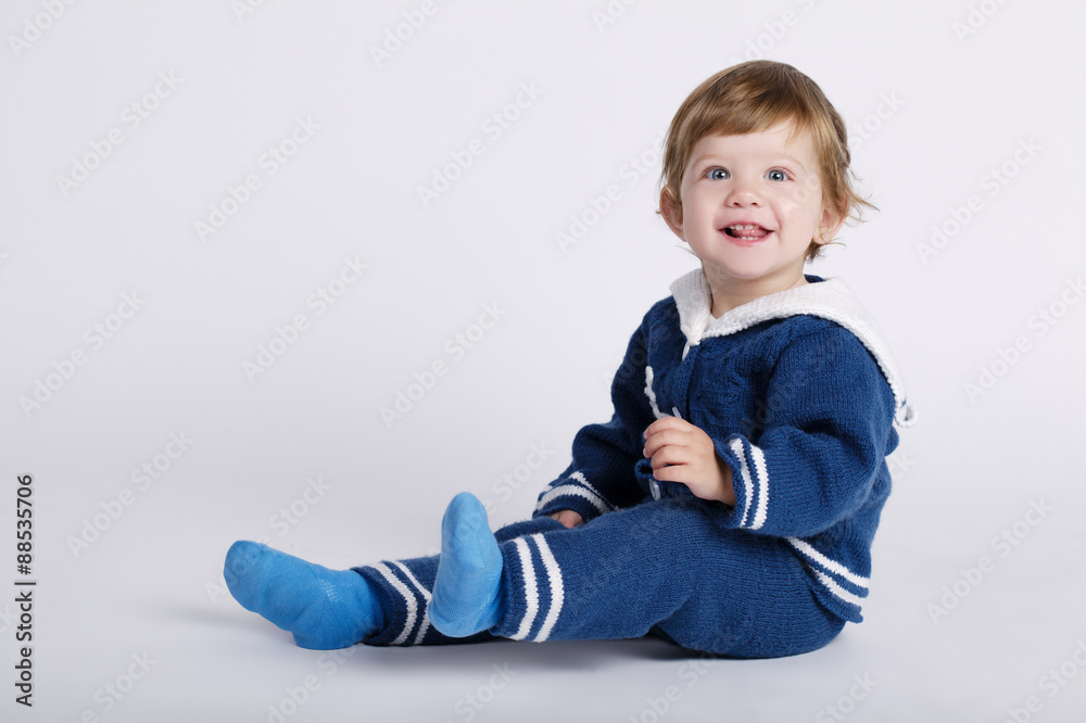 little sailor baby on white background little sailor baby on white background