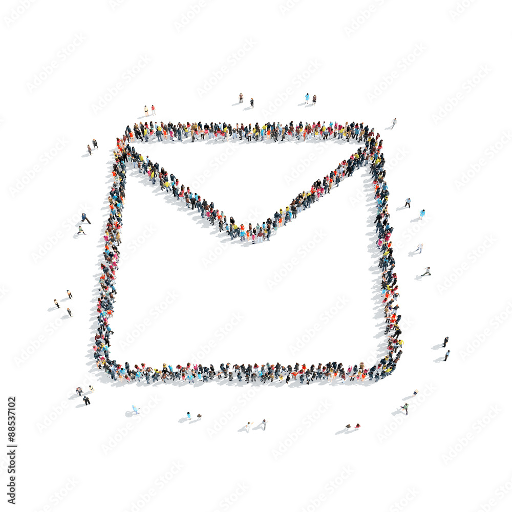 group people shape letter e-mail group people shape letter e-mail
