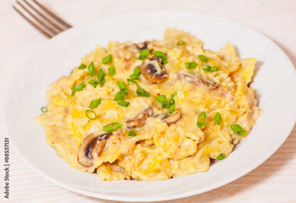Farfalle Pasta with mushroom sauce Farfalle Pasta with mushroom sauce