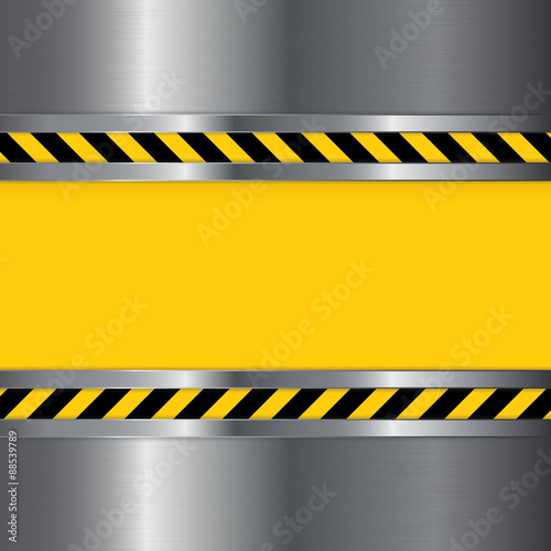 Metal background with under construction banner