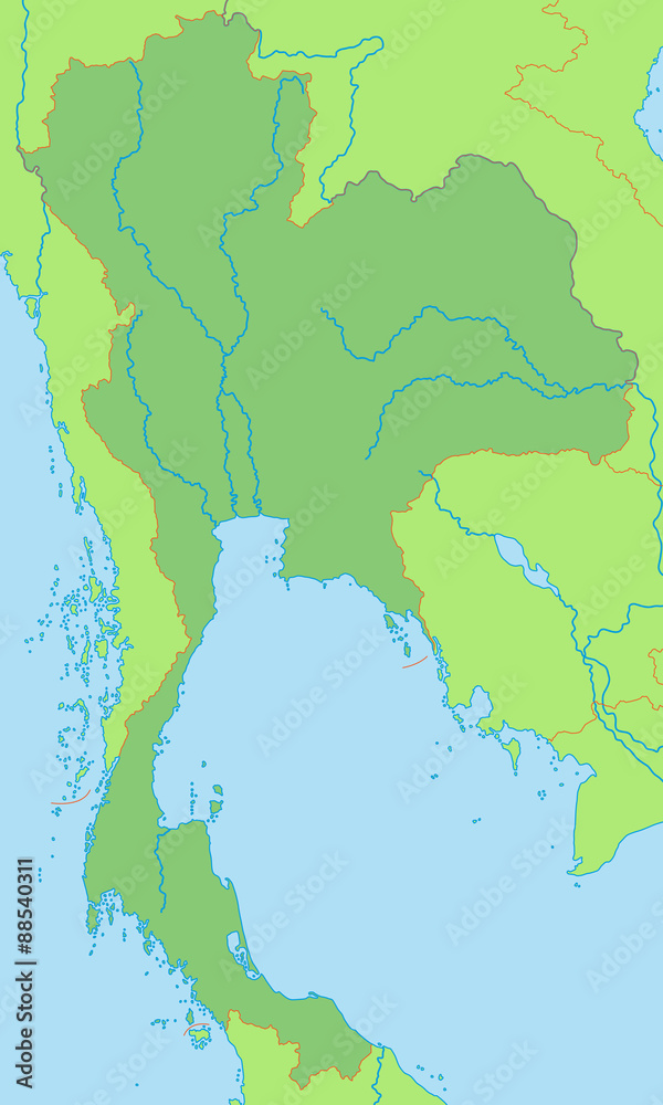 Obraz premium Thailand in grün - Vektor
