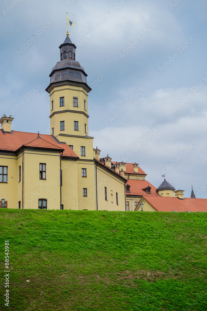 Belarusian tourist landmark attraction Nesvizh Castle - medieval