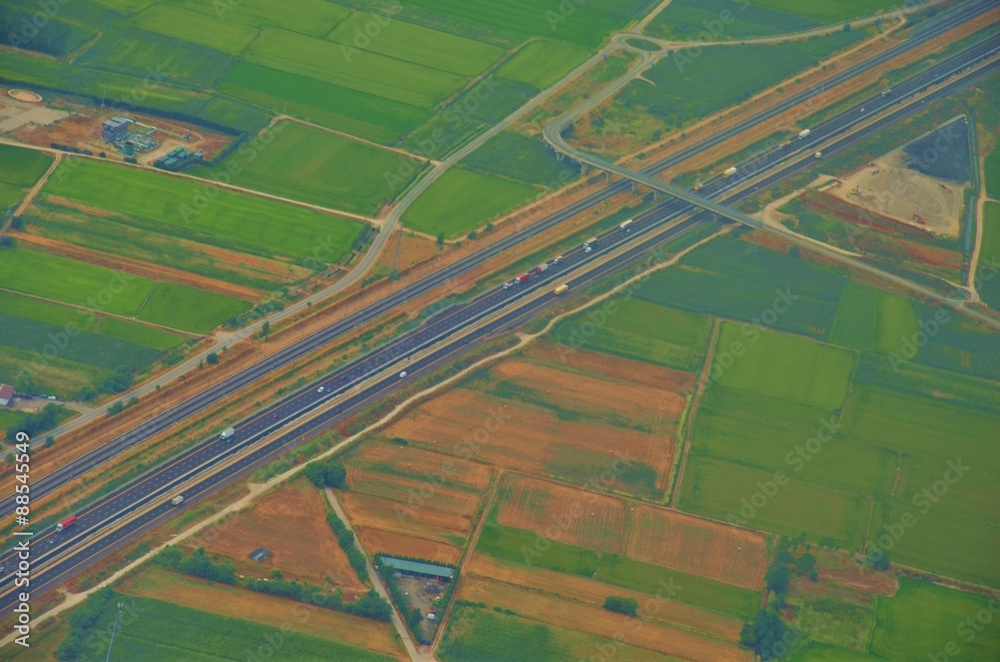 Fototapeta premium Luftaufnahmen aus dem Flugzeug