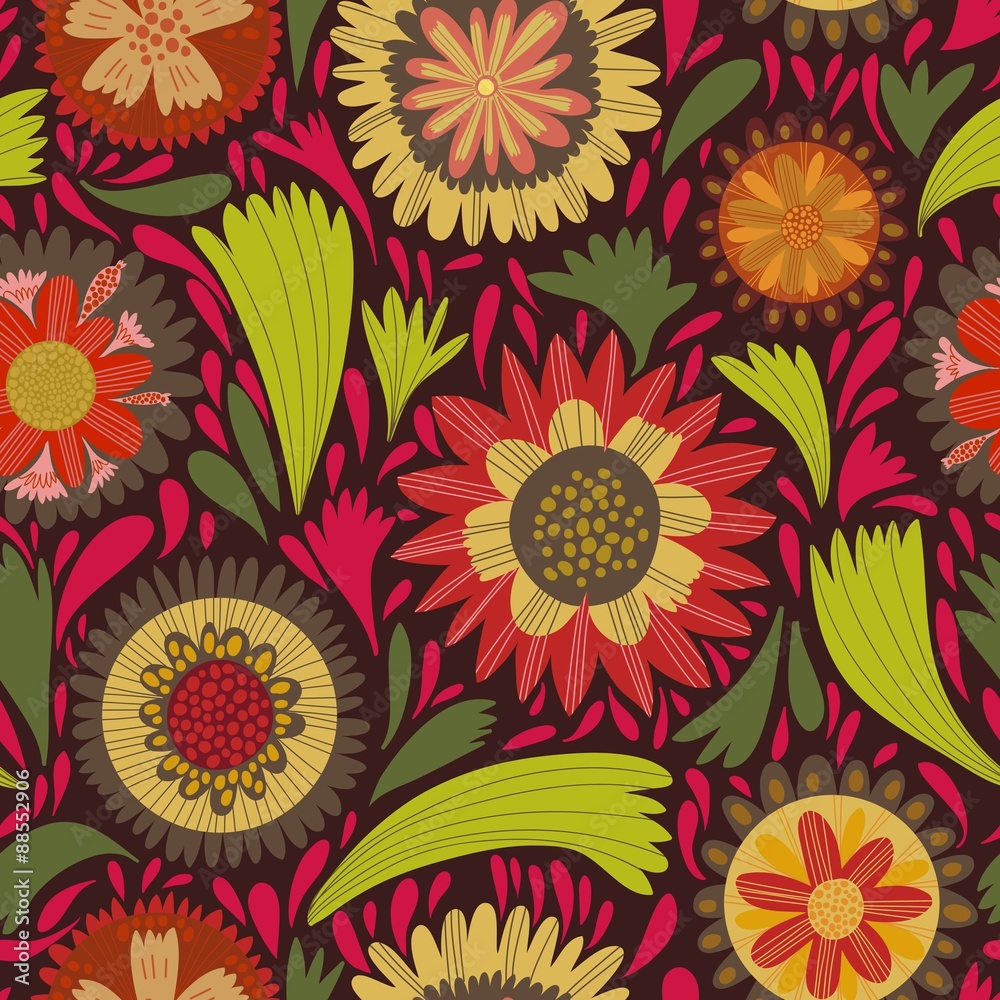 Retro Christmas flower seamless background. Bright illustration, Retro Christmas flower seamless background. Bright illustration,