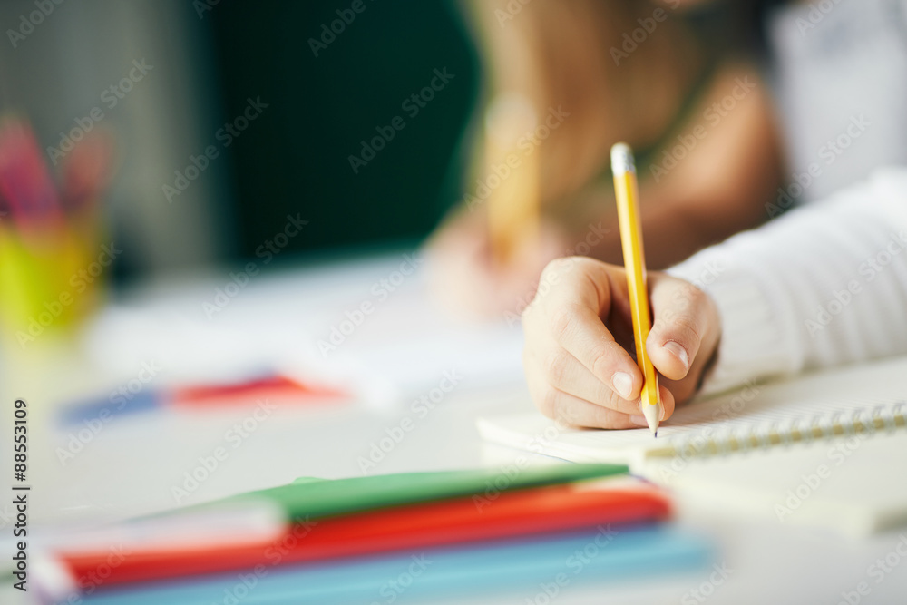 Writing with pencil Writing with pencil