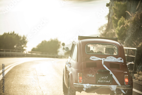 vintage car - wedding photo