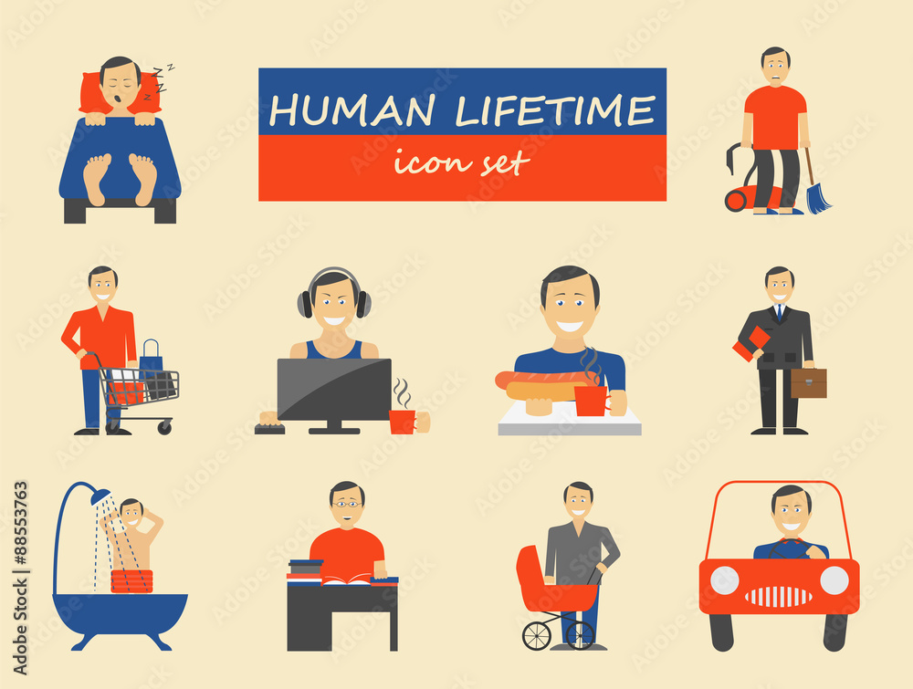 How much time we have. Lifetime elements. Icon set How much time we have. Lifetime elements. Icon set