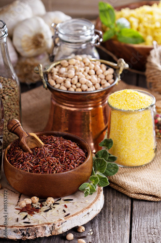 Variety of grains and beans