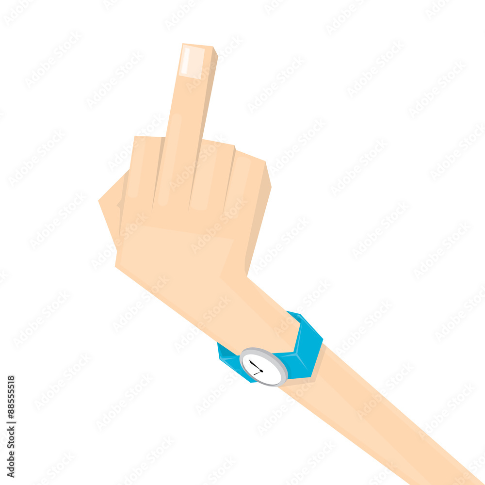 simple man hand with middle finger. simple man hand with middle finger.