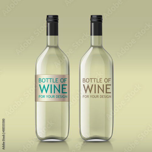 Transparent realistic bottle of wine