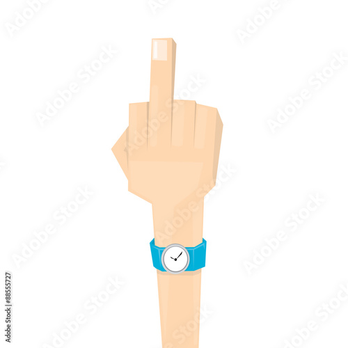 simple man hand with middle finger. 