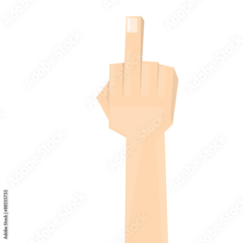 simple man hand with middle finger. 