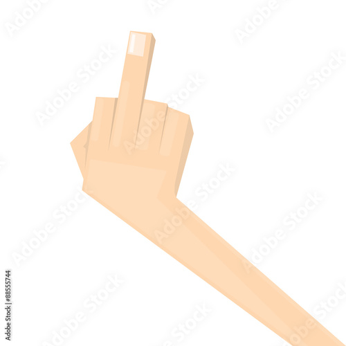 simple man hand with middle finger. 