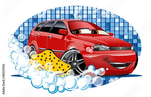 Car Washing sign with sponge