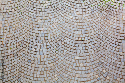 Pattered cobblestone street