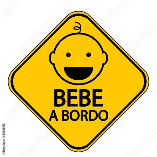 Baby on board sign in Spanish.