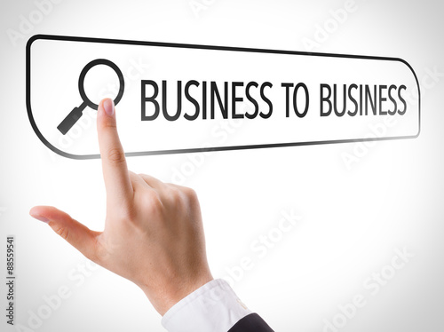 Business to Business written in search bar on virtual screen