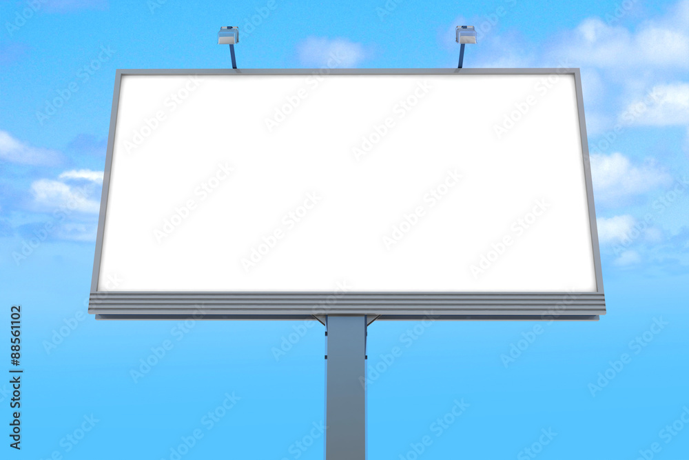 Empty billboard at sky background. 3d render 