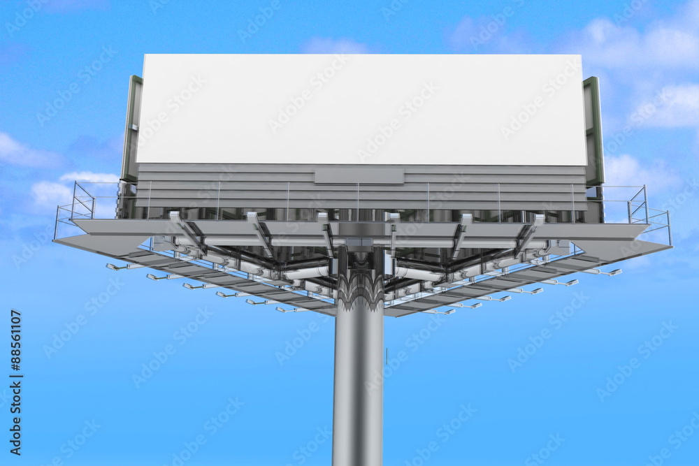 Empty billboard at sky background. 3d render Empty billboard at sky background. 3d render