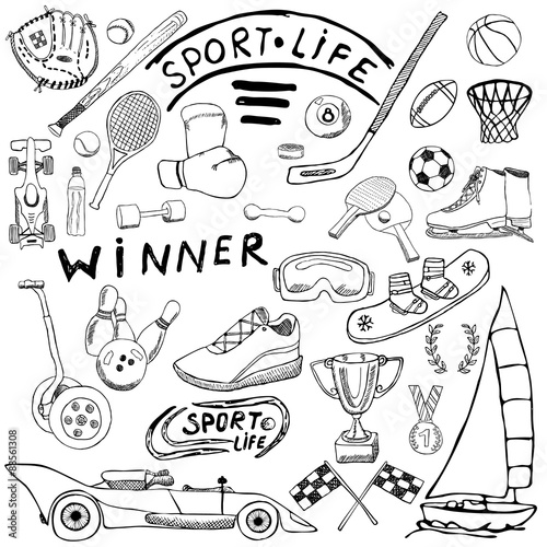 Photography Sport life sketch doodles elements